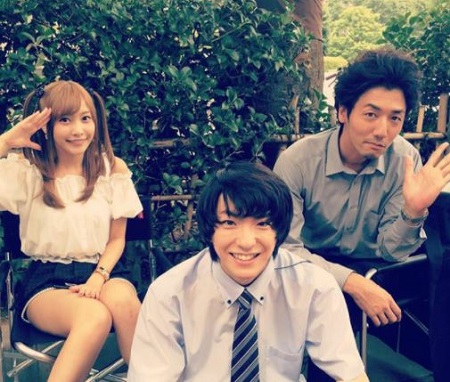 Hinako Sano with the Death Note cast members, Tomohisa Yuge, and Goki Maeda.